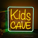 Kids Cave neon letter art