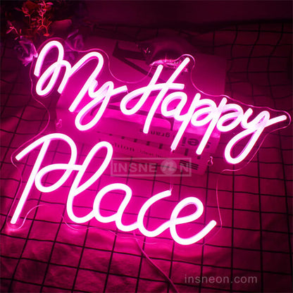 My Happy Place lights neon letter