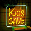 Kids Cave neon letter art