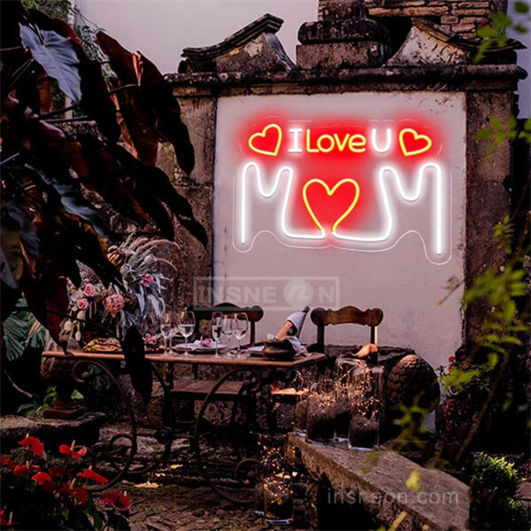I Love You Mom mothers day neon sign