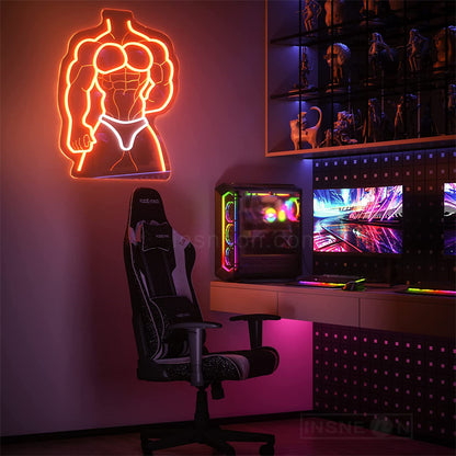 Muscle Man Gym Neon Light Sign