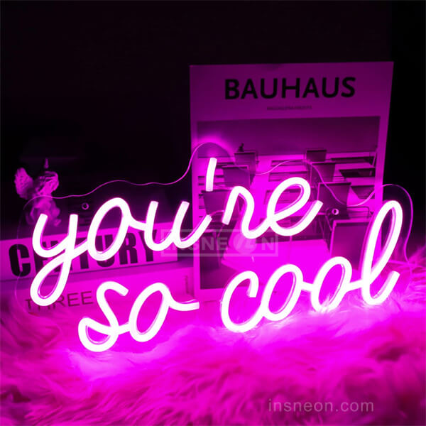 You're So Cool neon letter logo