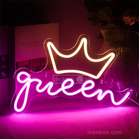 Queen chanel neon letter