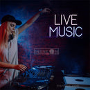 Live Music neon letter lights text