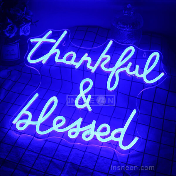 Thankful & Blessed neon signs