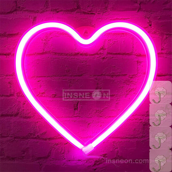 Heart happy mothers day neon sign