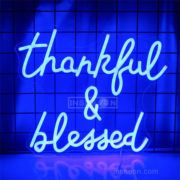 Thankful & Blessed neon signs