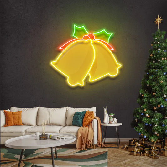 Christmas Double Bell Led Neon Sign Light