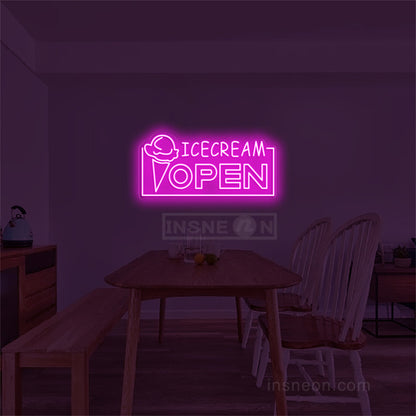Icecream Open Neon Sign