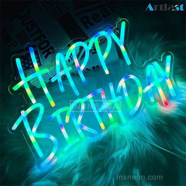 RGB Happy Birthday Neon Led Sign