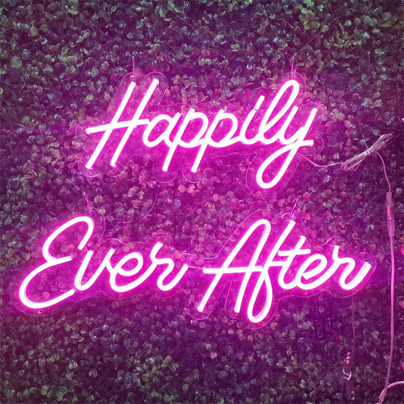 Happily Ever After Wedding Decor Neon Sign