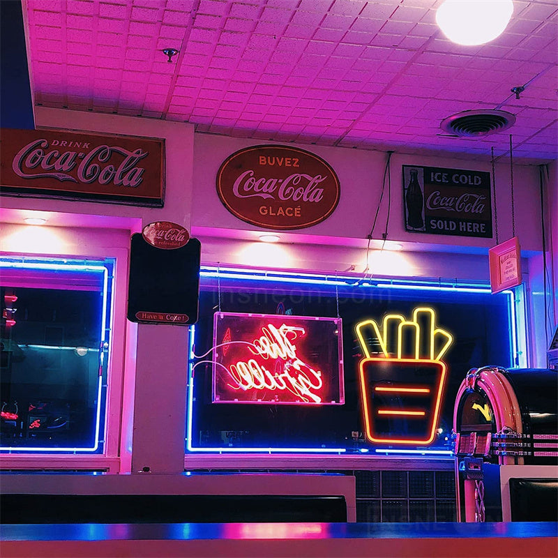French Fries food Neon Light