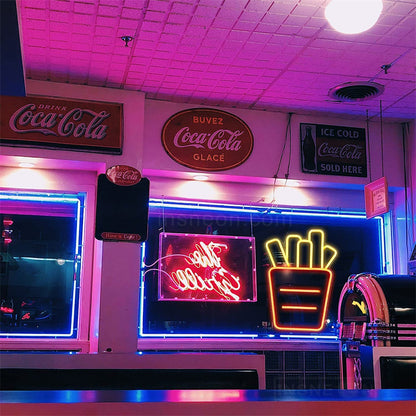 French Fries food Neon Light
