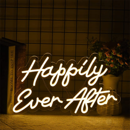 Happily Ever After Neon Wedding Signs