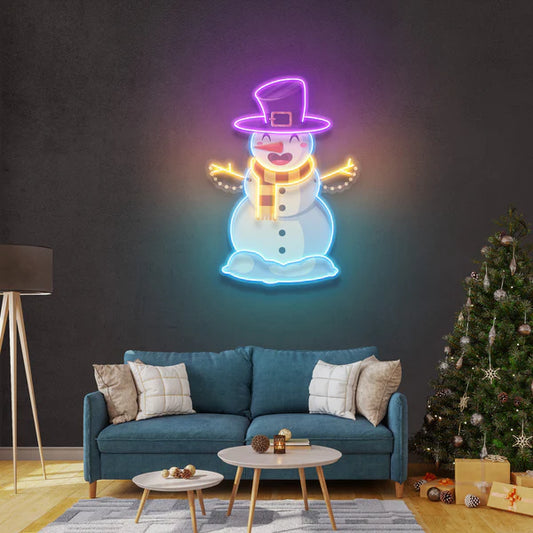 Hugging snowman Art Work Led Neon Sign Light