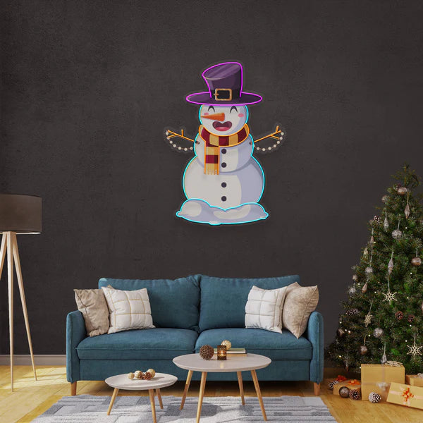 Hugging snowman Art Work Led Neon Sign Light