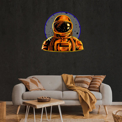 Astronaut Emblem Neon Artwork Led Neon Sign Light