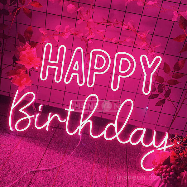 Neon Happy Birthday Sign