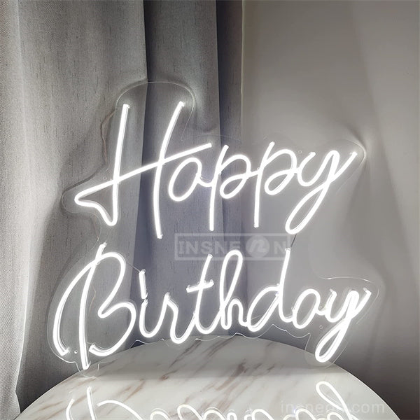 Happy Birthday Neon Sign Battery