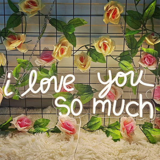 I Love You So Much Wedding Decor Neon Sign