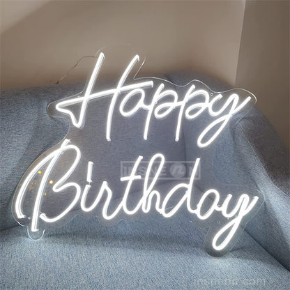 Happy Birthday Neon Sign Battery