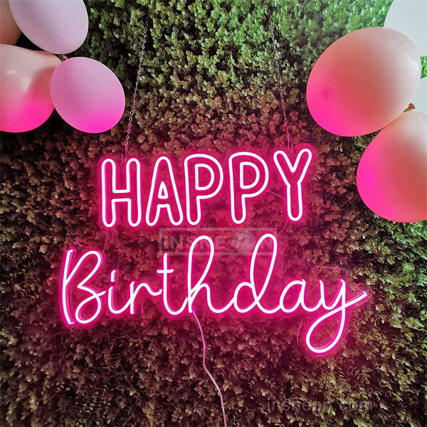 Neon Happy Birthday Sign