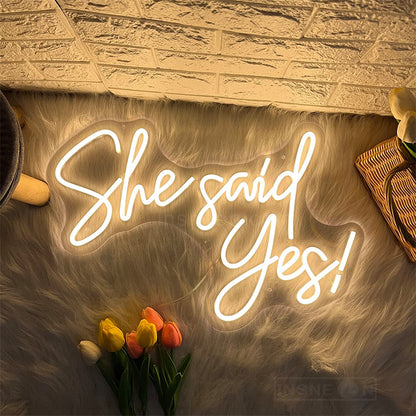 She Said Yes Neon Sign For Wedding Etsy