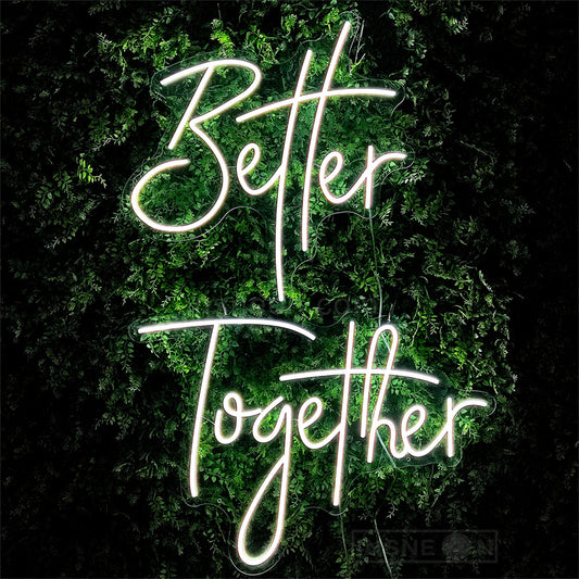 Better Together wedding neon sign