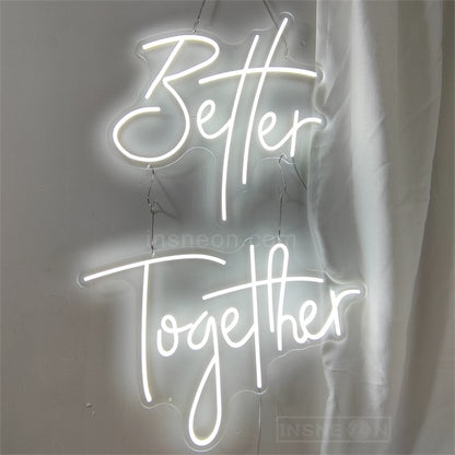 Better Together wedding neon sign
