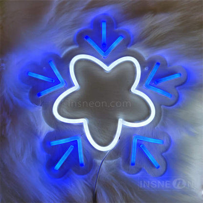 'Blue snowflakes' Neon Sign