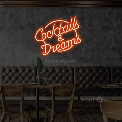 InsNeon Factory Cocktails&Dreams Neon Bar Sign