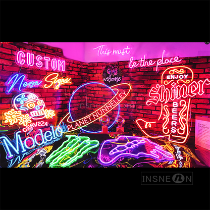 InsNeon Factory Flower Wall With Neon Sign