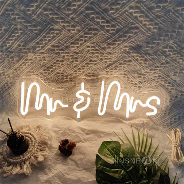 InsNeon Factory Custom Wedding Neon Signs Mr & Mrs