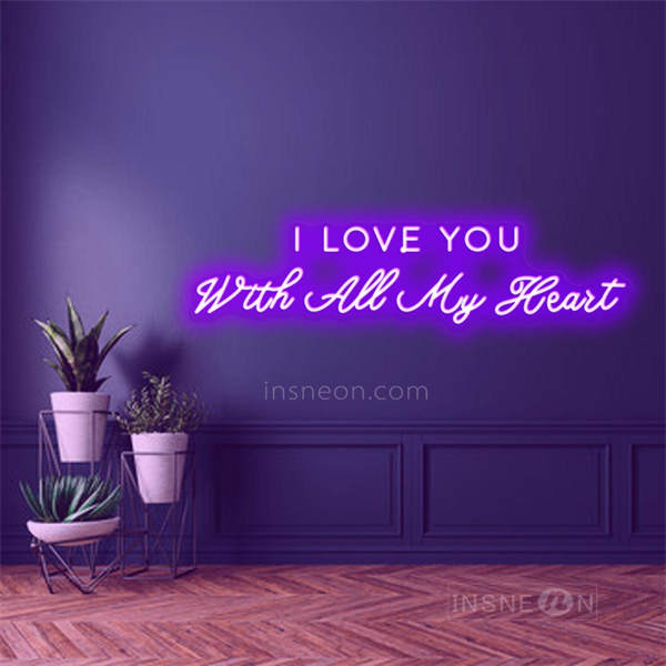 InsNeon Factory I Love You With All My Heart wedding Neon Sign