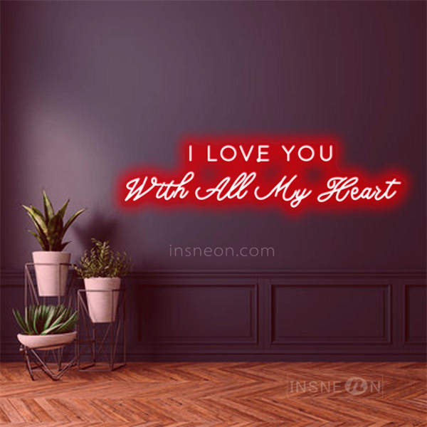 InsNeon Factory I Love You With All My Heart wedding Neon Sign