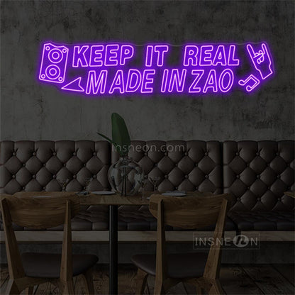 InsNeon Factory KEEP IT REAL MADE IN ZAO Neon Bar Sign