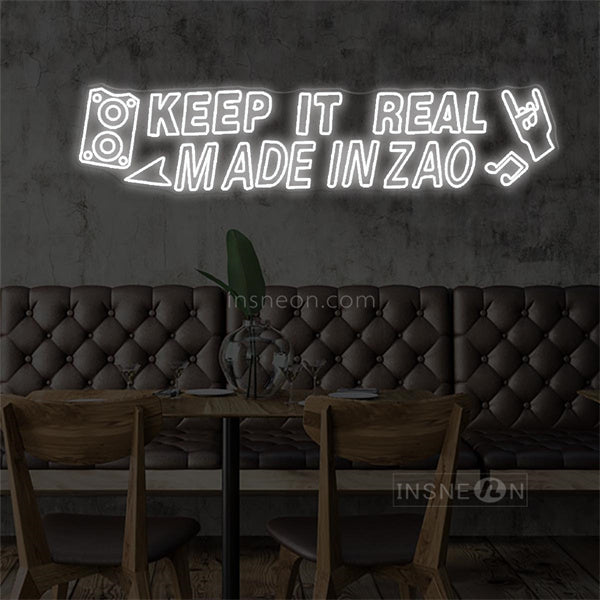 InsNeon Factory KEEP IT REAL MADE IN ZAO Neon Bar Sign