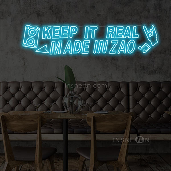 InsNeon Factory KEEP IT REAL MADE IN ZAO Neon Bar Sign