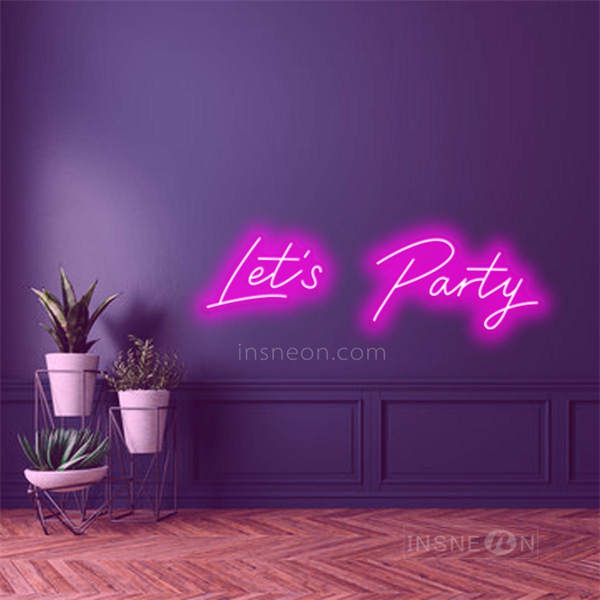 InsNeon Factory Let's Party Fashion Font Neon Sign