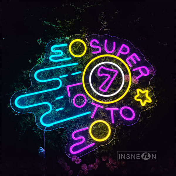 InsNeon Factory Super Lotto Space Bar Custom Neon Sign