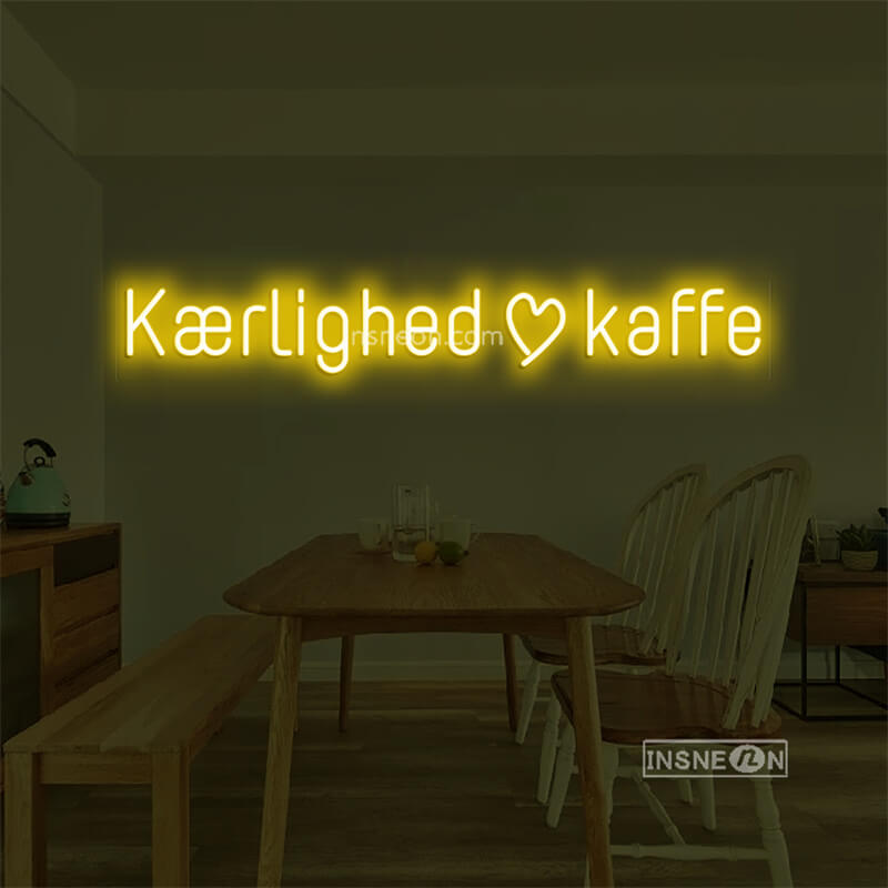 Kaerllighed kaffe Led Custom Neon Sign