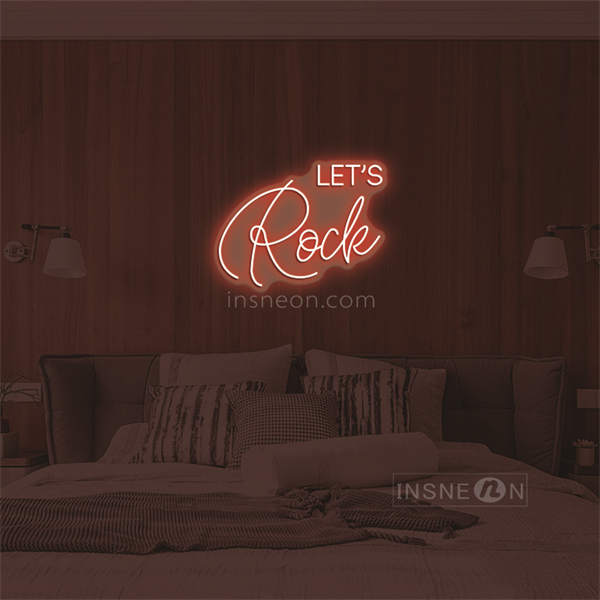 'Let's Rock' LED Neon Sign