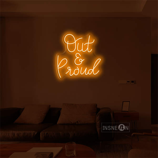 'Out and Proud' LED Neon Sign
