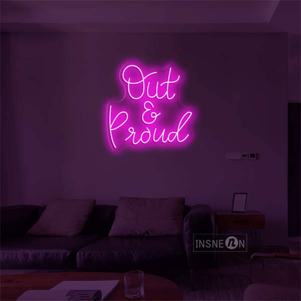 'Out and Proud' LED Neon Sign