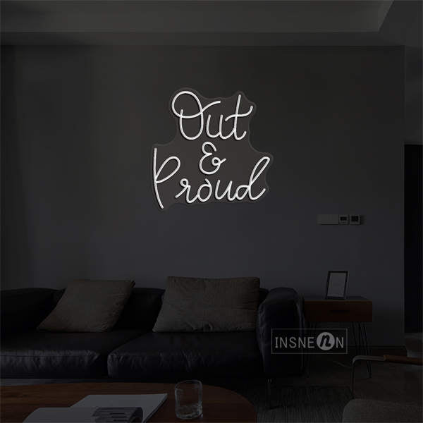 'Out and Proud' LED Neon Sign