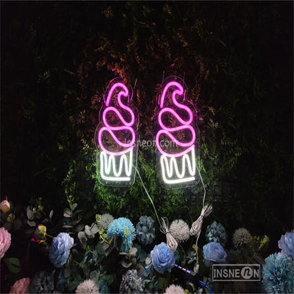 'Two ice creams ' Led Custom Neon Sign