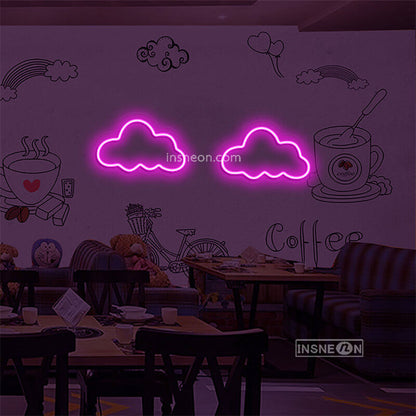 Two white clouds Led Custom Neon Sign